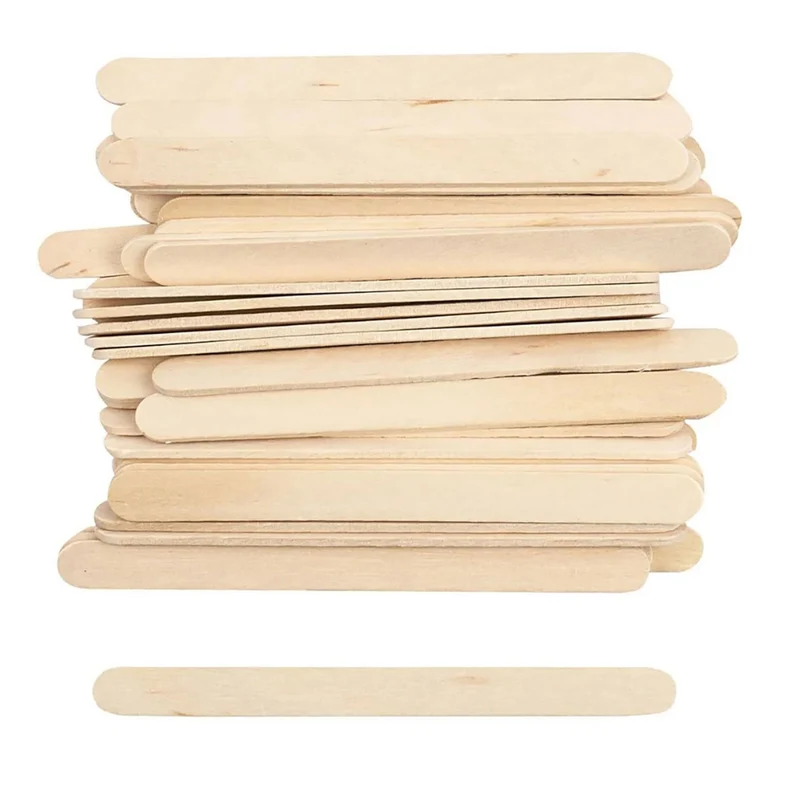 400 Bâtons de glace en bois couleur naturel - 5.5 x 0.6 cm.