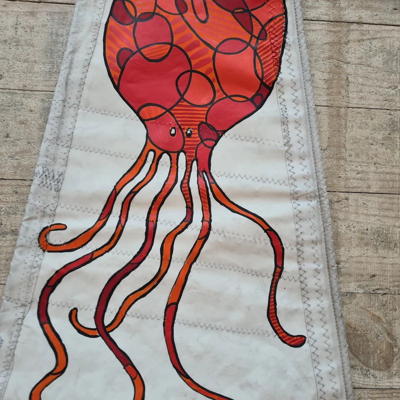Poulpe, Peinture sur voile par Cécile Colombo