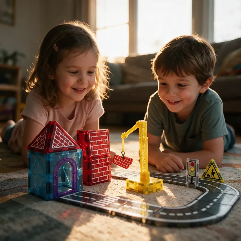 Jeu de Construction Magnétique Chantier