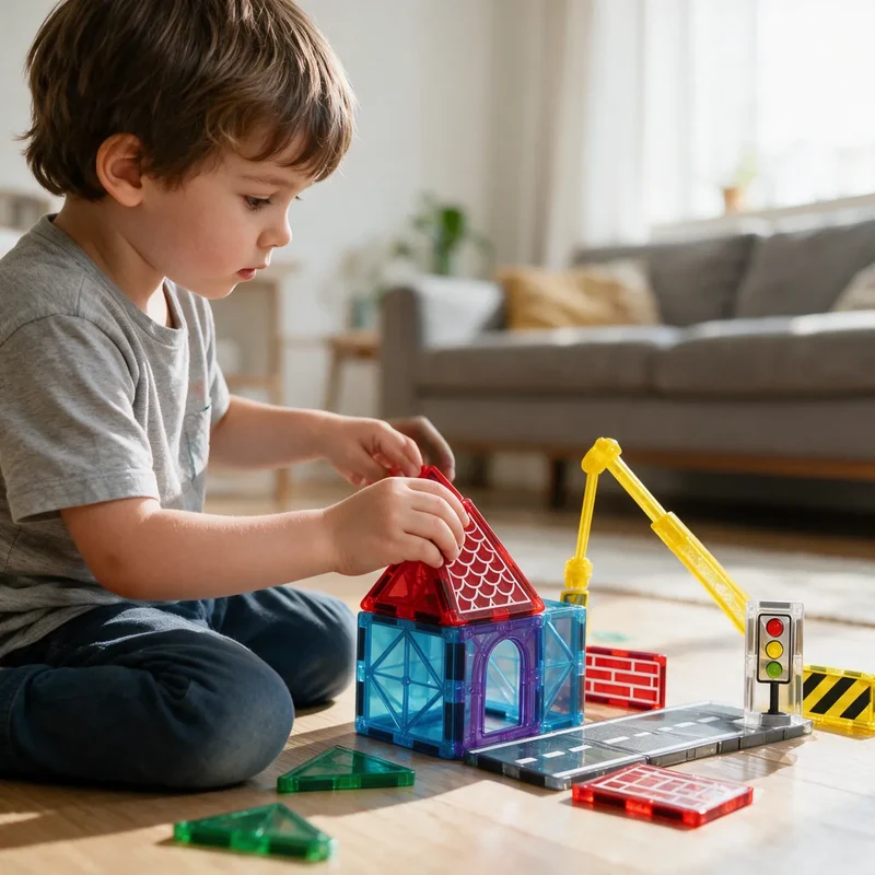 Jeu de Construction Magnétique Chantier