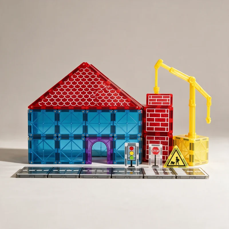 Jeu de Construction Magnétique Chantier