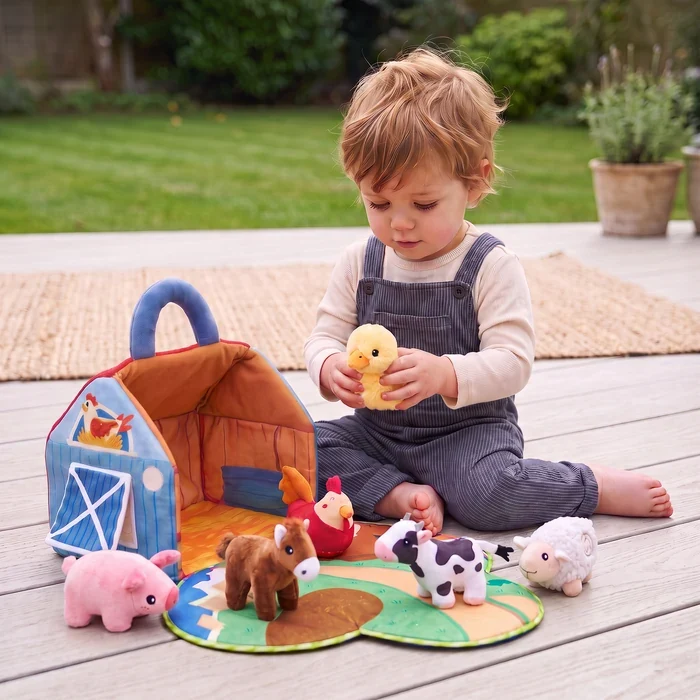 Peluche Ferme Éducative Portable Montessori