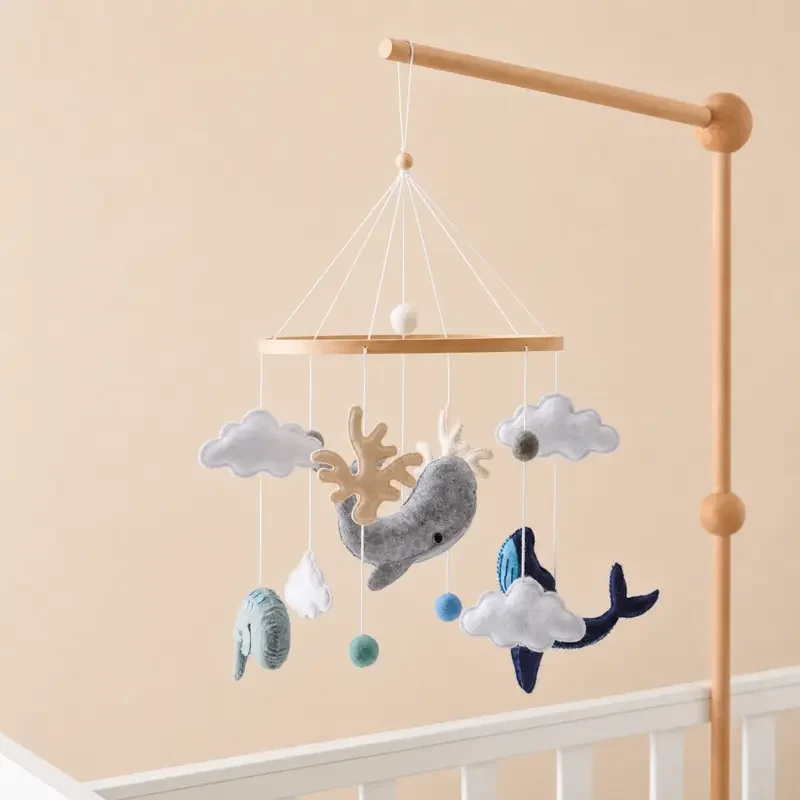 Mobile Musical Bébé en Bois Naturel