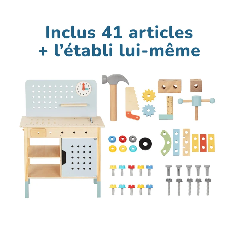 Établi + Boîte à jouets ×2, Ensemble BusyKids