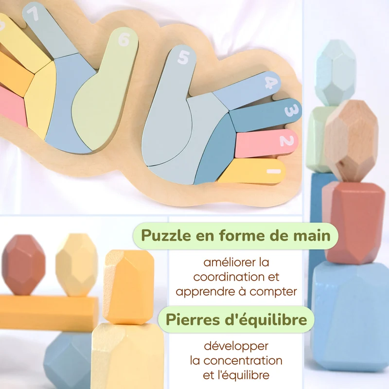 Étagère 2-en-1 + Boîte Montessori 36 mois et + + contenu au choix, Ensemble BusyKids