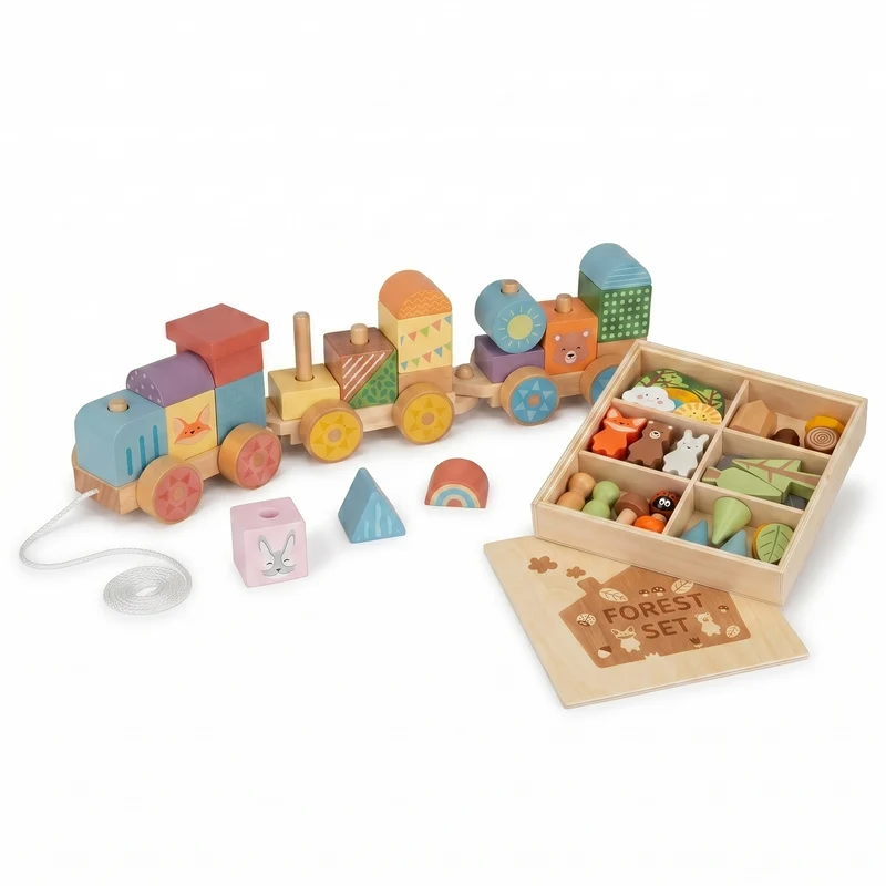 Étagère 2-en-1 + Boîte Montessori 36 mois et + + contenu au choix, Ensemble BusyKids