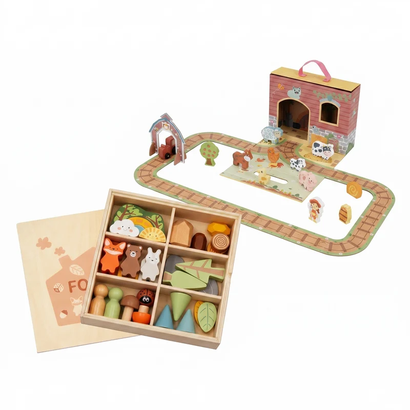 Étagère 2-en-1 + Boîte Montessori 36 mois et + + contenu au choix, Ensemble BusyKids