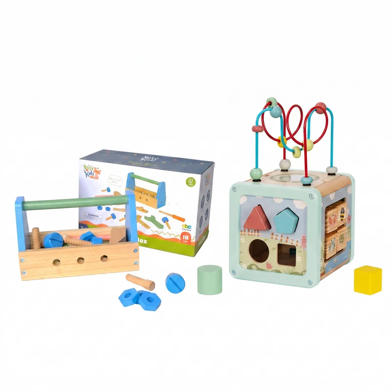 Étagère 2-en-1 + Boîte Montessori 36 mois et + + contenu au choix, Ensemble BusyKids