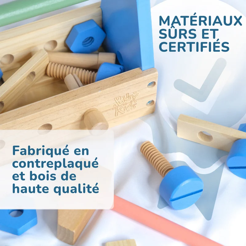 Étagère 2-en-1 + Boîte Montessori 36 mois et + + contenu au choix, Ensemble BusyKids