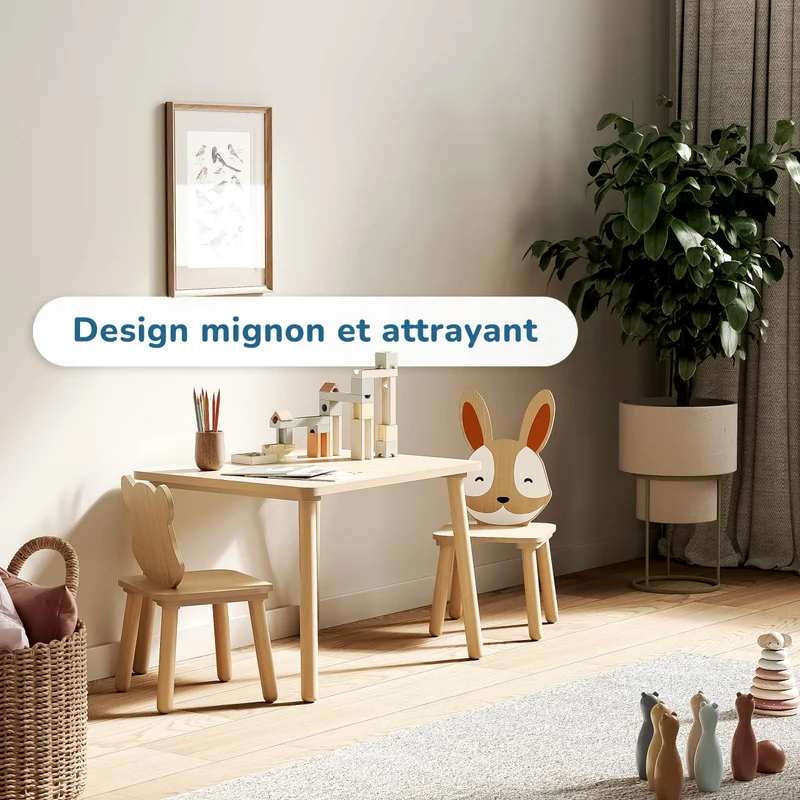 Bibliothèque + étagère à jouets + Table enfant avec 2 chaises, Ensemble BusyKids