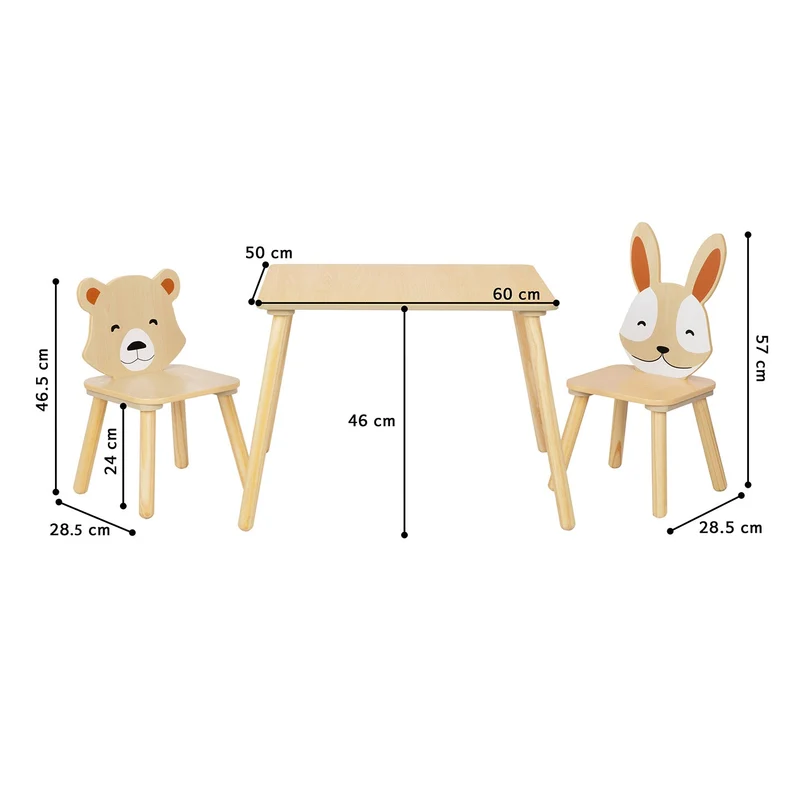Bibliothèque + étagère à jouets + Table enfant avec 2 chaises, Ensemble BusyKids