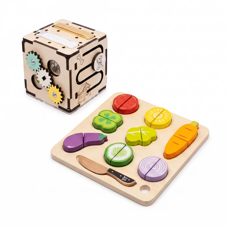 Étagère 2-en-1 + Boîte à jouets ×2 + contenu au choix, Ensemble BusyKids