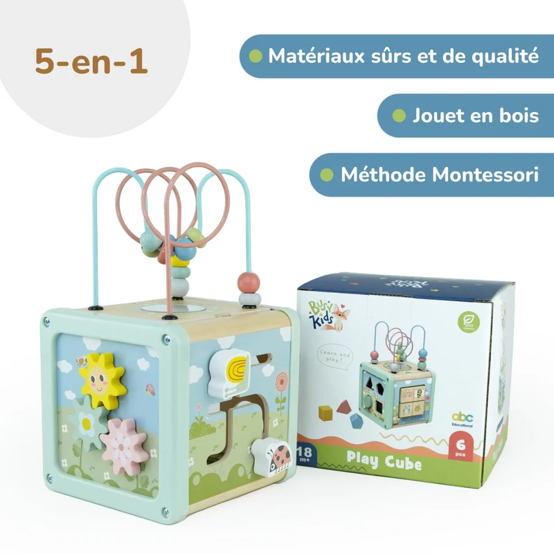 Étagère 2-en-1 + Boîte Montessori 36 mois et + + contenu au choix, Ensemble BusyKids