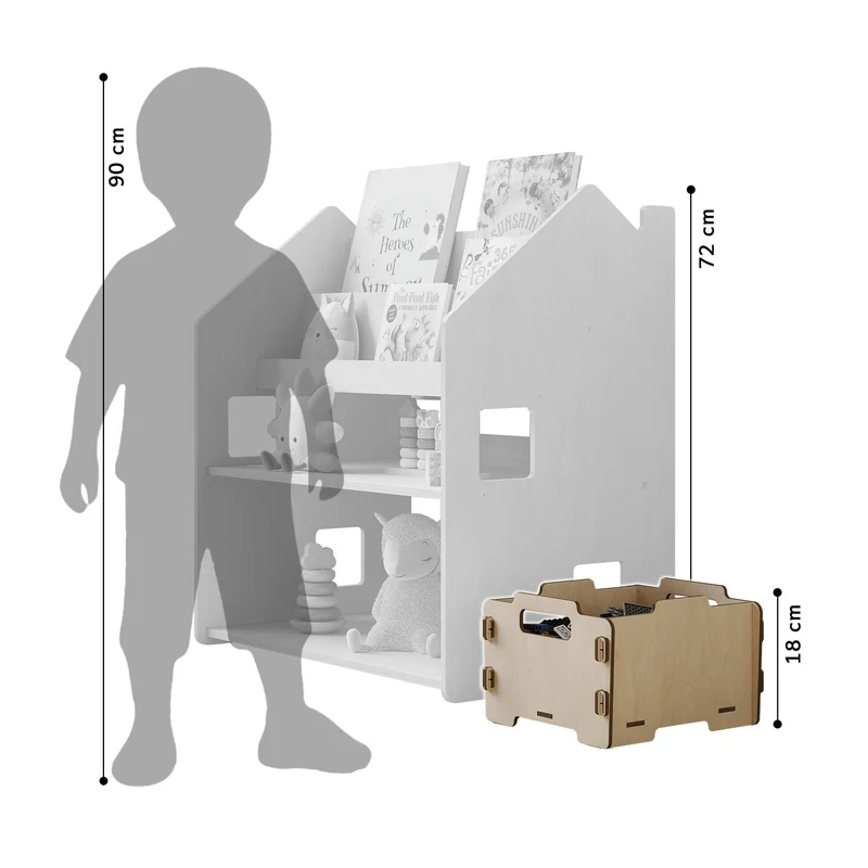 Étagère 2-en-1 + Boîte à jouets ×3, Ensemble BusyKids