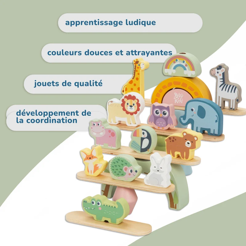 Étagère 2-en-1 + Boîte à jouets ×2 + contenu au choix, Ensemble BusyKids