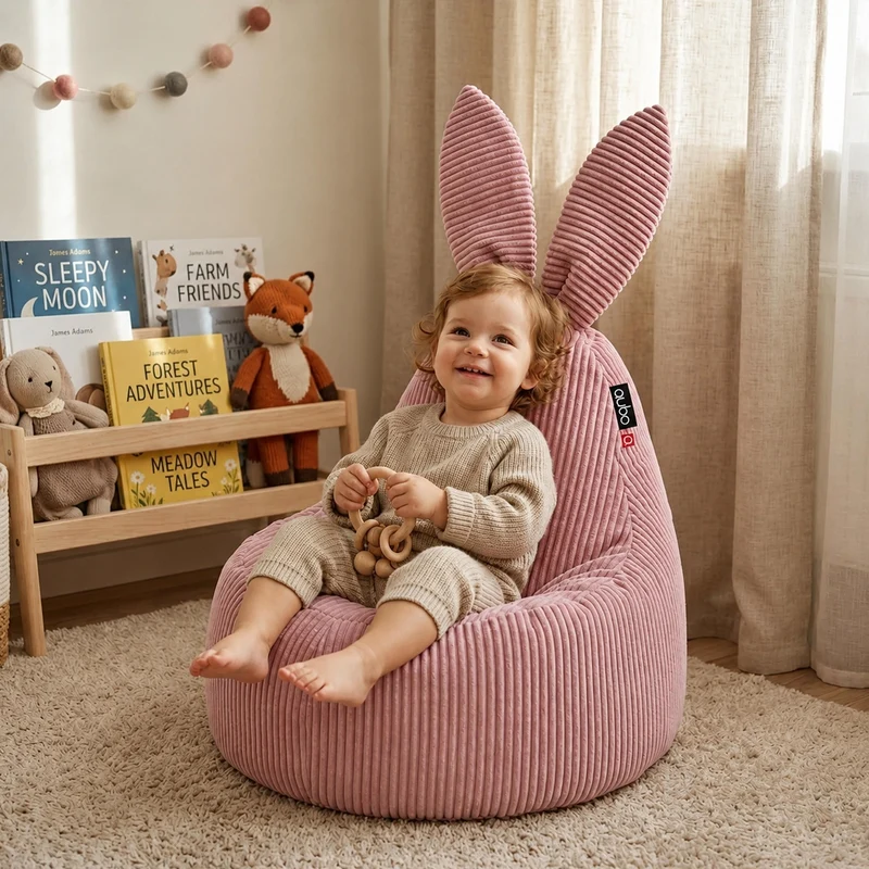 Pouf pour enfant Baby Rabbit – velours côtelé FEEL doux et résistant