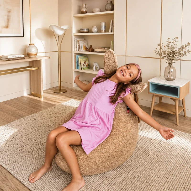 Pouf pour enfant Baby Rabbit – tissu FLUFFY doux et moelleux