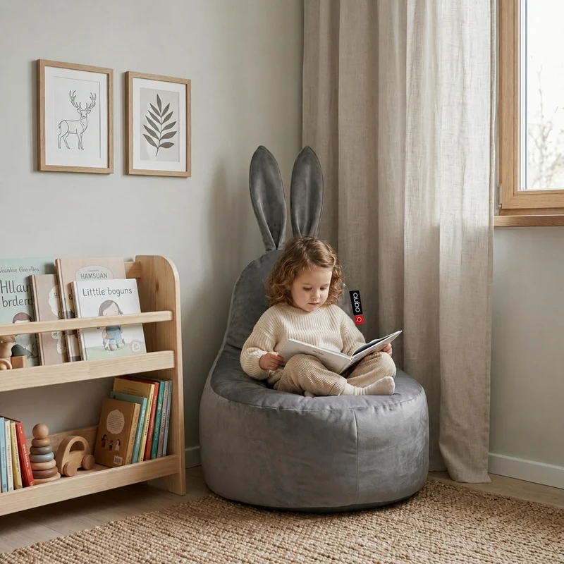 Pouf pour enfant Mommy Rabbit – tissu FRESH respirant et résistant