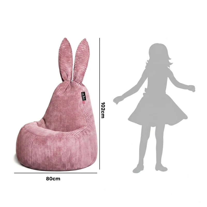 Pouf pour enfant Mommy Rabbit – velours côtelé FEEL doux et résistant