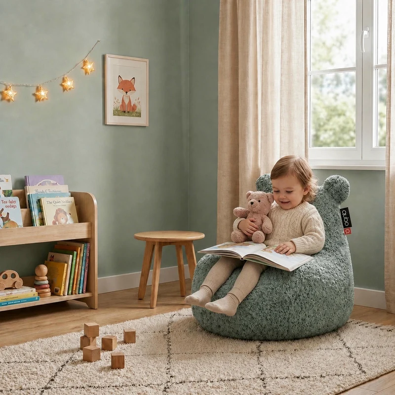 Pouf pour enfant Teddy – tissu FLUFFY doux et moelleux