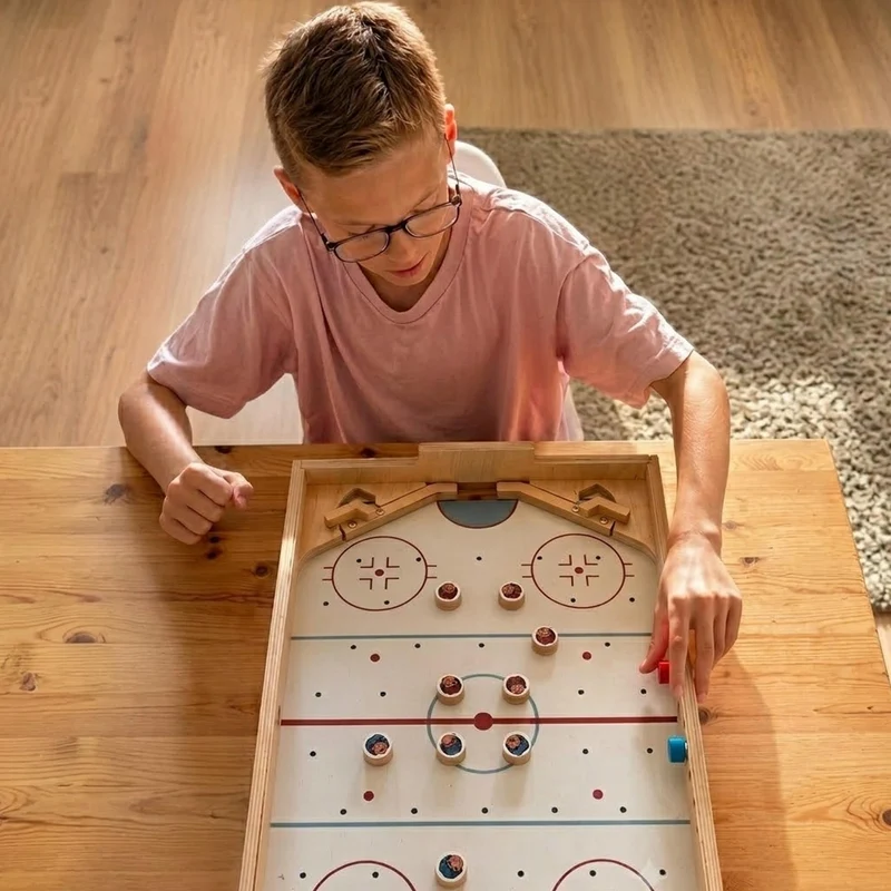 BusyKids Dynamic Arena – Hockey de table en bois pour toute la famille