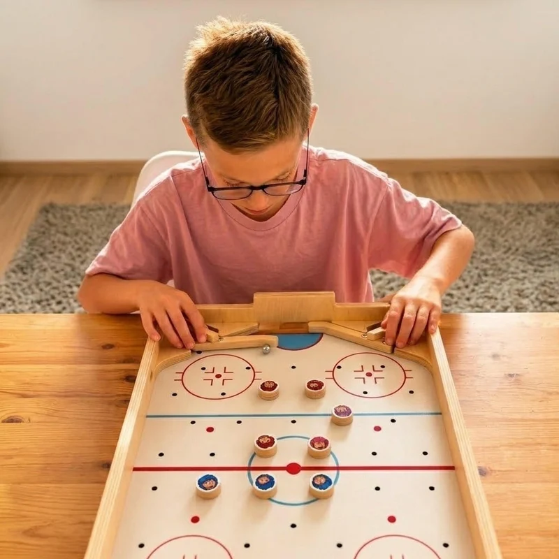 BusyKids Dynamic Arena – Hockey de table en bois pour toute la famille
