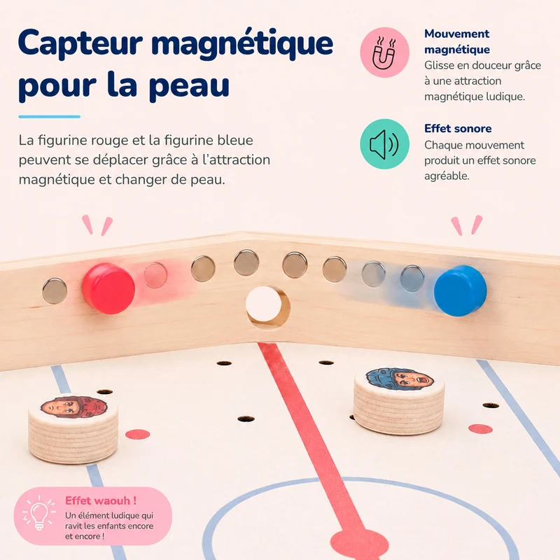 BusyKids Dynamic Arena – Hockey de table en bois pour toute la famille