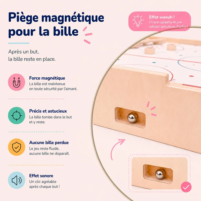 BusyKids Dynamic Arena – Hockey de table en bois pour toute la famille