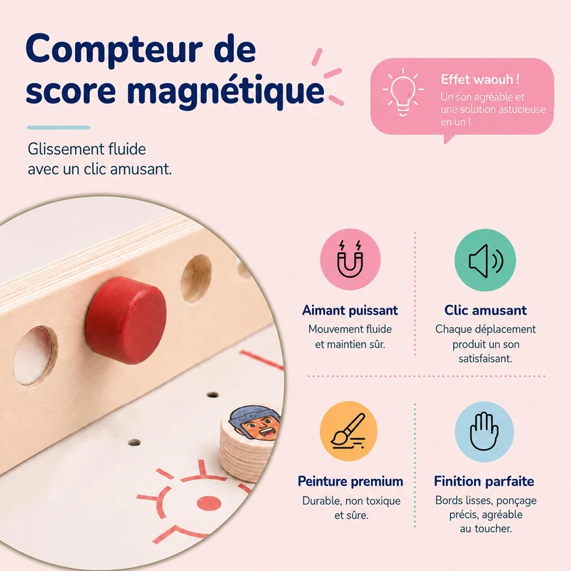 BusyKids Dynamic Arena – Hockey de table en bois pour toute la famille
