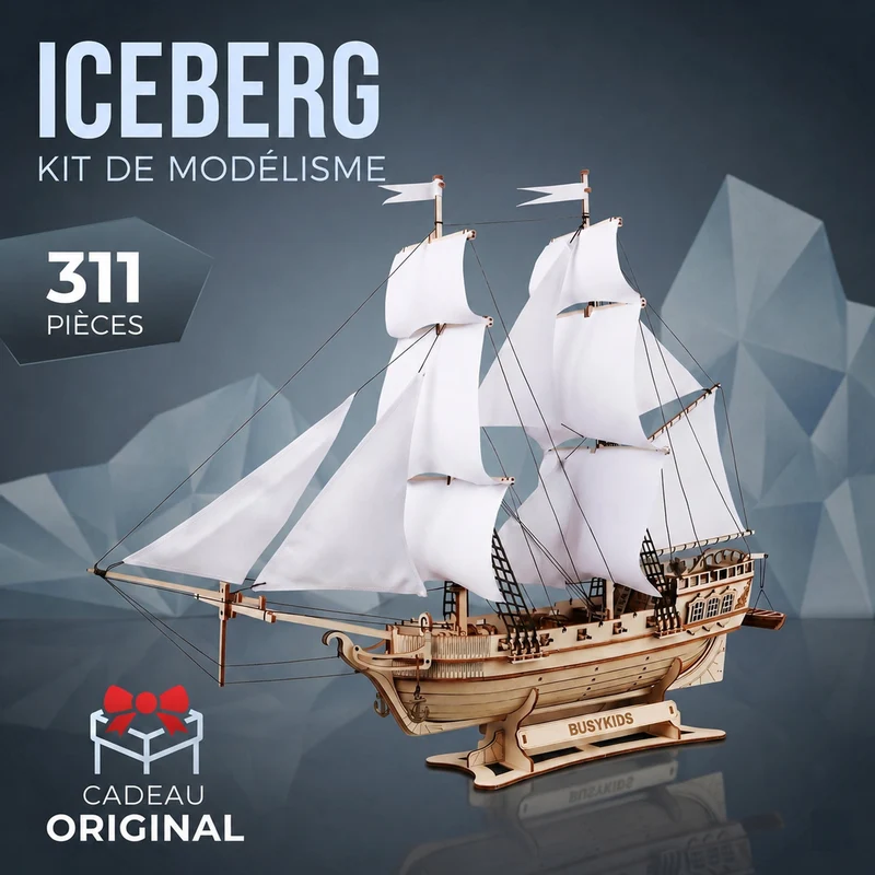BusyKids Iceberg – puzzle 3D en bois