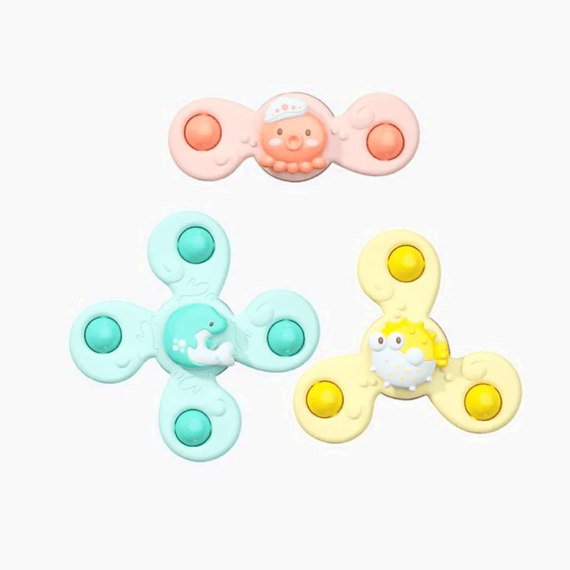 Lot de 3 Jouets d'Éveil Rotatifs : Baby Spinner