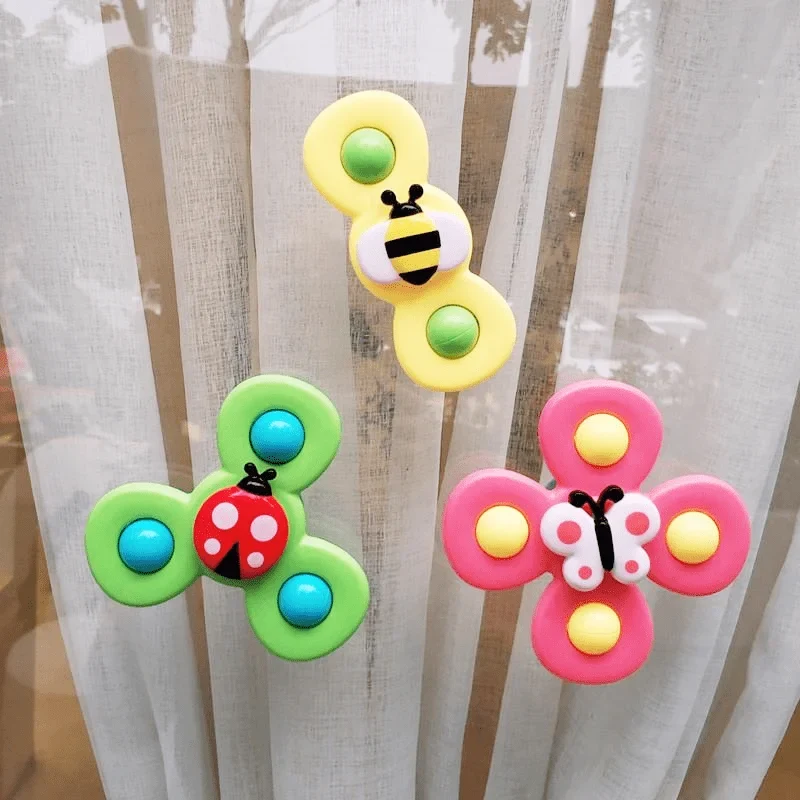 Lot de 3 Jouets d'Éveil Rotatifs : Baby Spinner