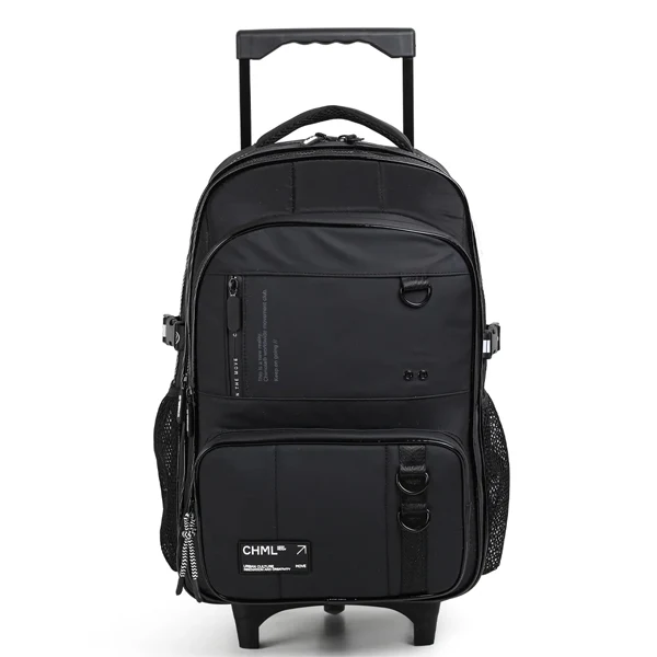 CHIMOLA - Grand Cartable à roulettes noir 45cm