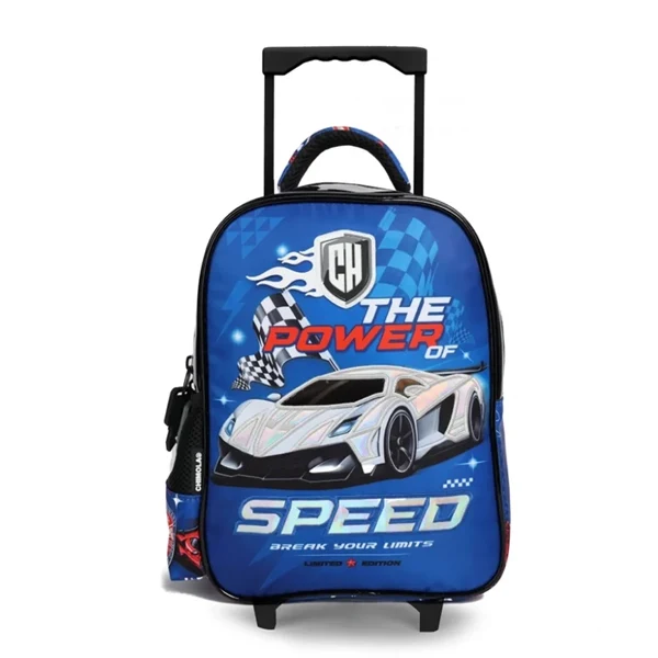 CHIMOLA - Grand Cartable à roulettes Voiture Speed 45 cm