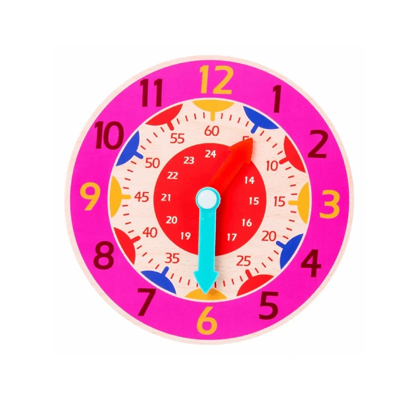 Horloge 24h Montessori en Bois