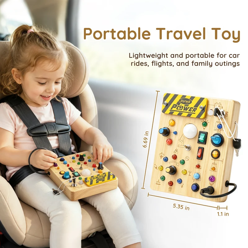 POWER Busy Board for Toddlers, Wooden Toys for STEM Learning