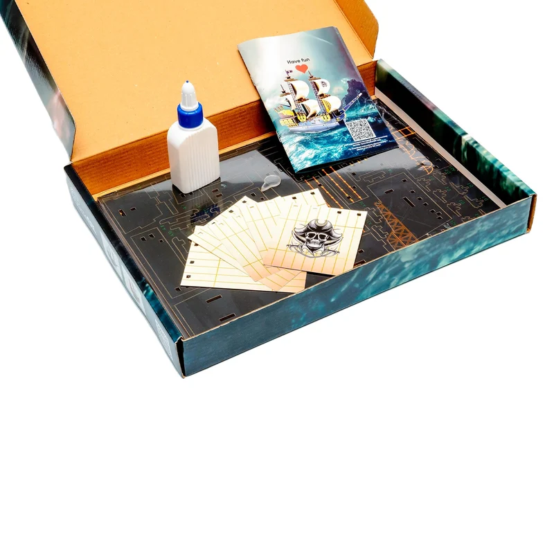 Maquette 3D en bois Bateau pirate BusyKids
