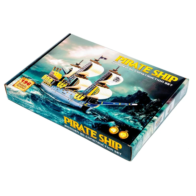 Maquette 3D en bois Bateau pirate BusyKids