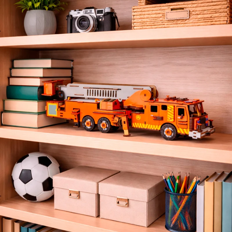 Maquette 3D en bois Véhicule de pompiers BusyKids