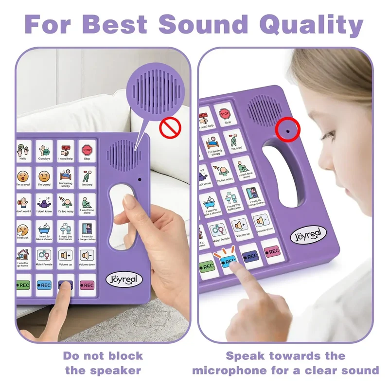 Plus AAC Communication Board for Language Learning (Purple)