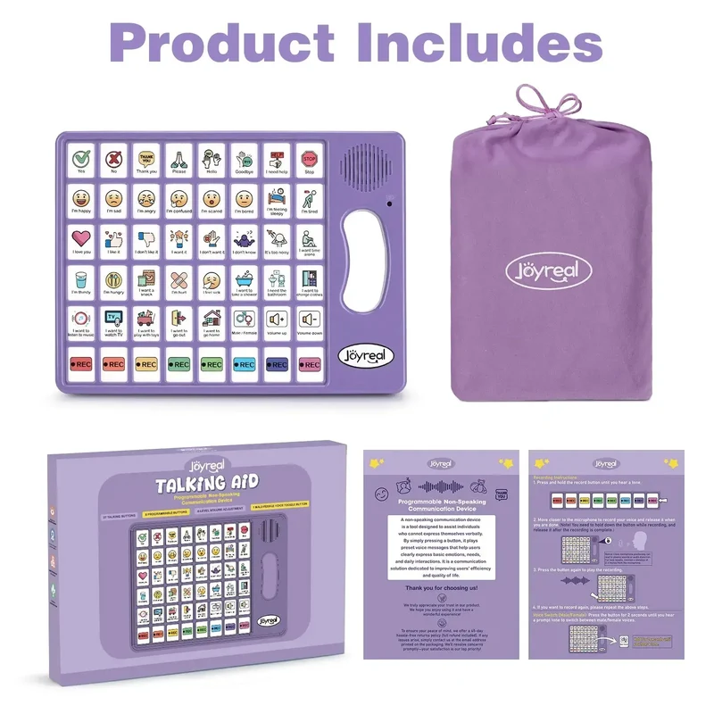Plus AAC Communication Board for Language Learning (Purple)