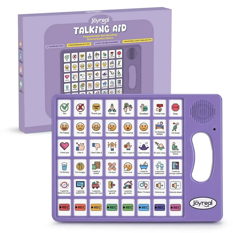 Plus AAC Communication Board for Language Learning (Purple)