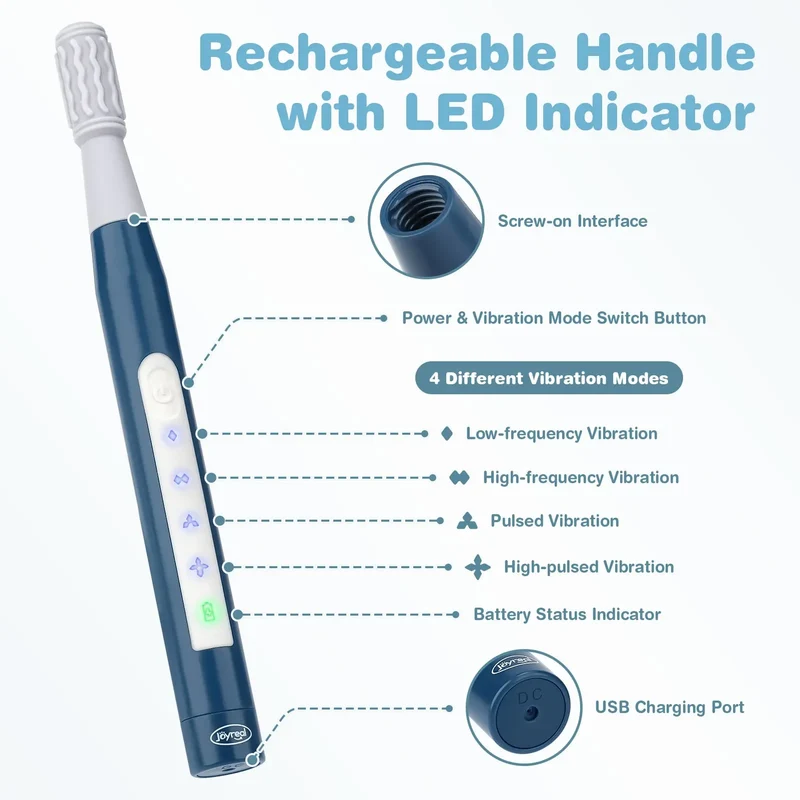 Oral Motor Sensory Tool – 4 Modes, 7 Tips SensoryBuzz Vibration Kit