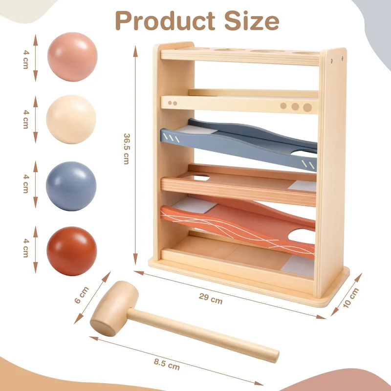 Wooden Ball Drop Rolling Toys for Toddlers