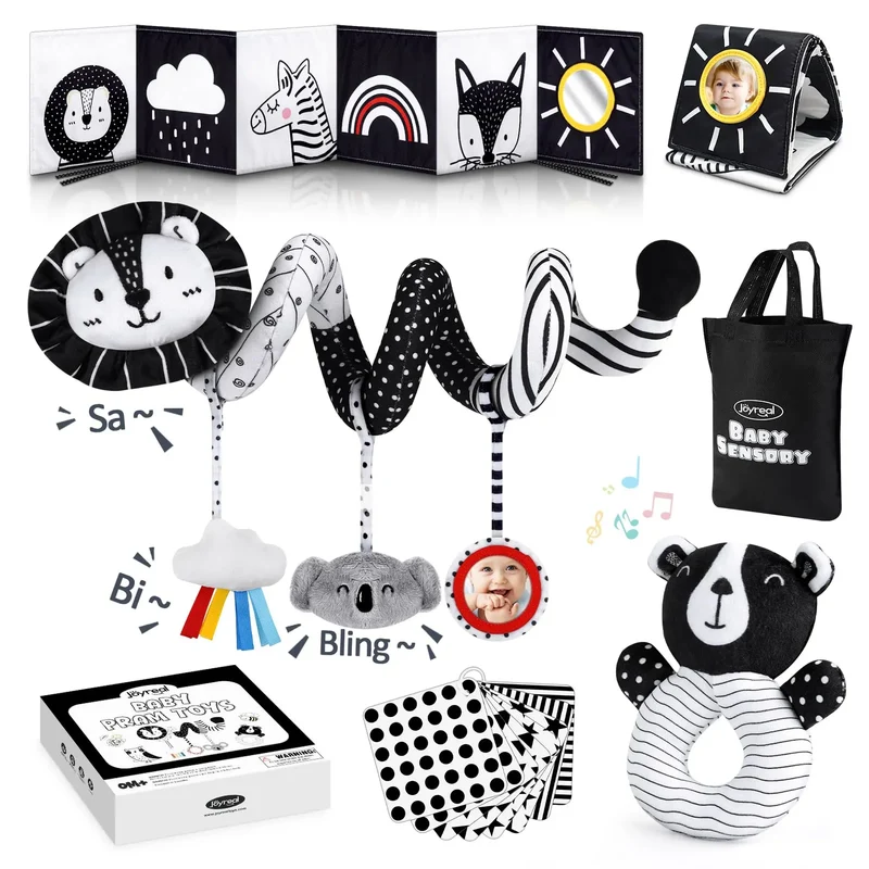High Contrast Car Seat Sensory Baby Toys for Newborn