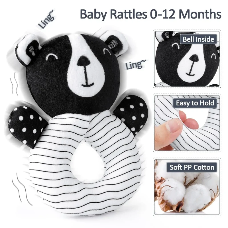 High Contrast Car Seat Sensory Baby Toys for Newborn