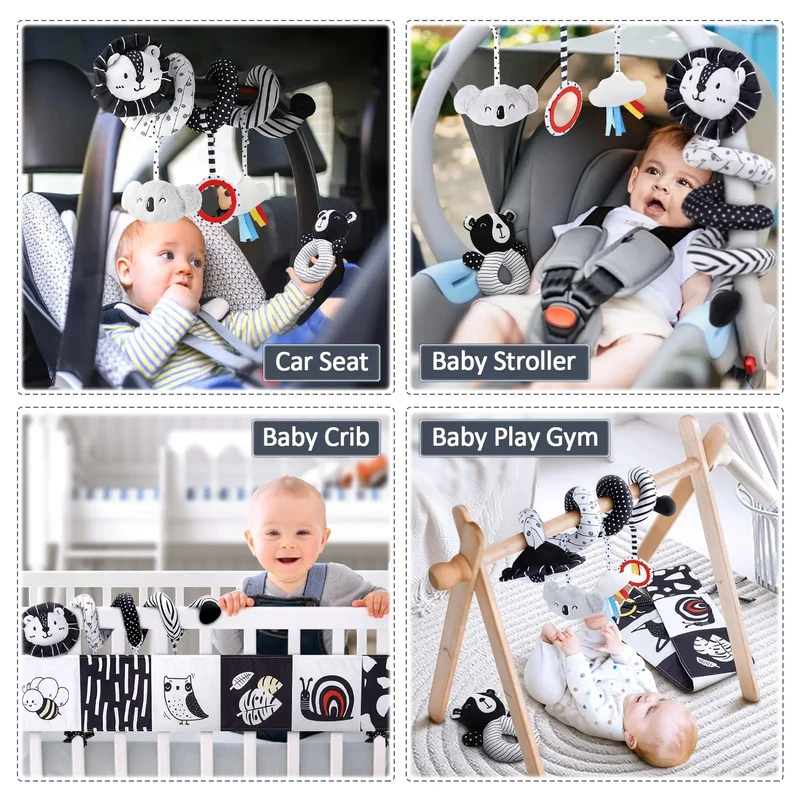 High Contrast Car Seat Sensory Baby Toys for Newborn