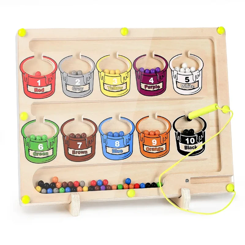 Magnetic Number and Color Maze for Toddlers