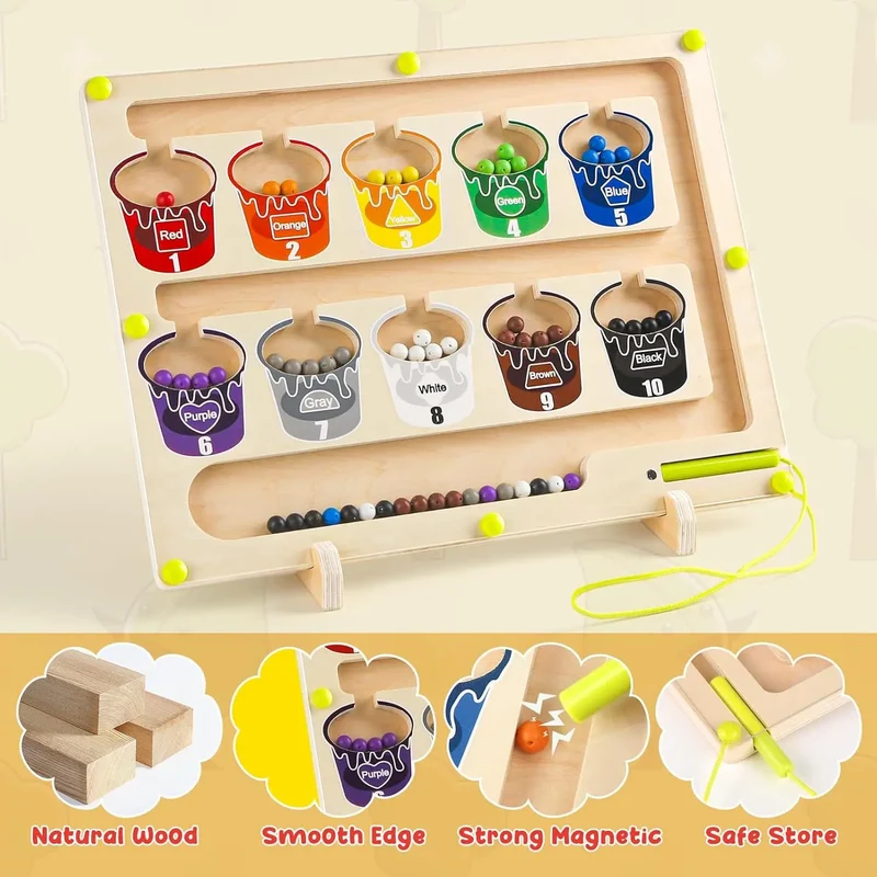 Magnetic Number and Color Maze for Toddlers