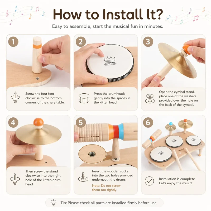 Little Beat Makers – Wooden Music Table & Drum Set